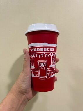 NEW Starbucks 2025 Red Holiday Reusable Cup with White Lid
